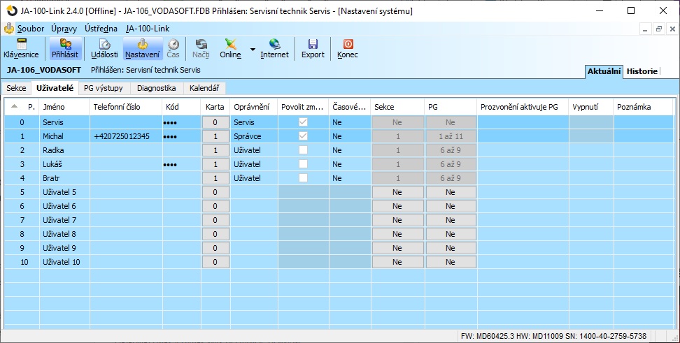 Aplikace JA-100-Link